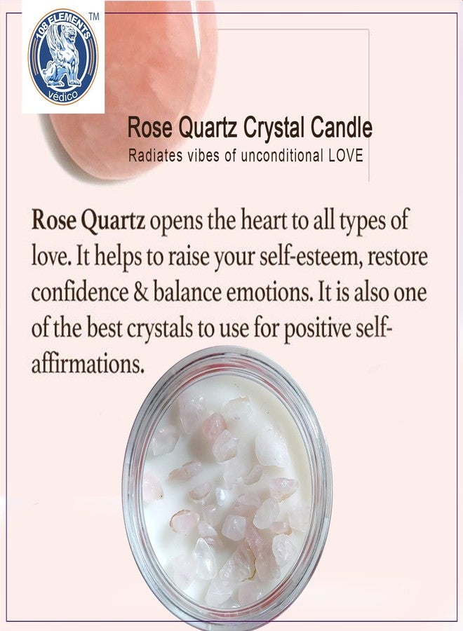 108 ELEMENTS 108 ELEMENST Soy Candles with Healing Crystals, Citrine, Rose Quartz, Amethyst Crystal, Tiger Eye Crystal with White Sage. (Rose Quartz Crystal Candles) - Image 3